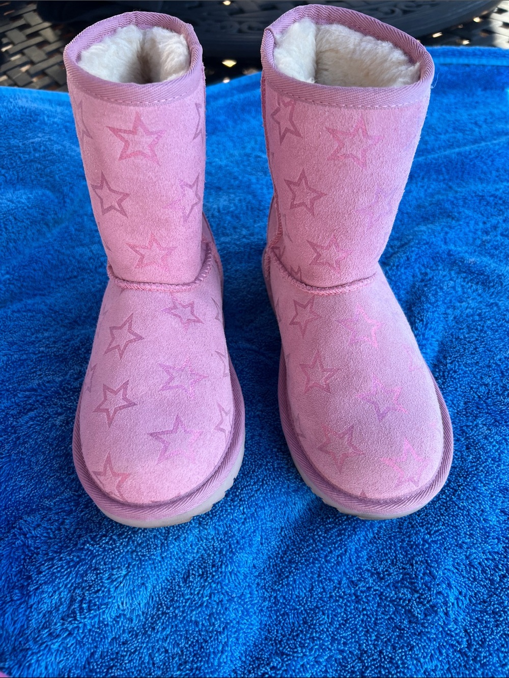UGG Pink Star Suede Short Boots - Picture 2 of 5